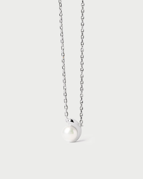 PDPAOLA La perla solitary silver necklace