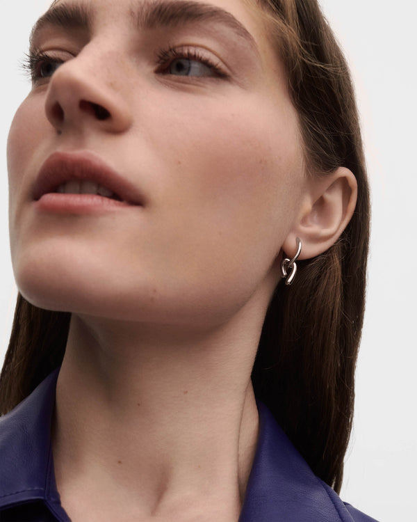 PDPAOLA Mini Twist Silver Hoops