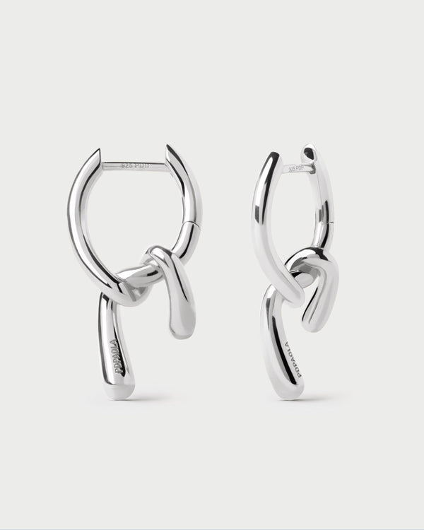 PDPAOLA Mini Twist Silver Hoops