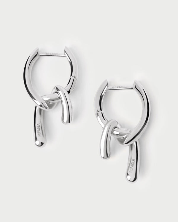 PDPAOLA Mini Twist Silver Hoops