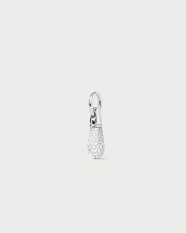 PDPAOLA Pavé Drop Silver Pendant