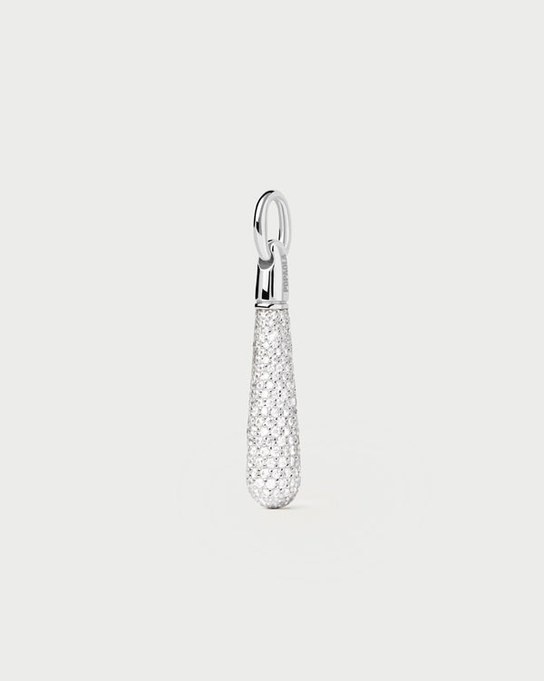 PDPAOLA Pavé Large Drop Silver Pendant