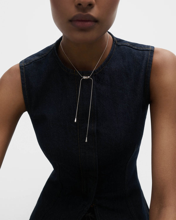 PDPAOLA Rodeo Silver Slider Necklace
