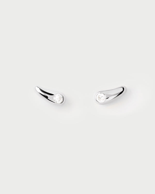 PDPAOLA Serena stud silver earrings