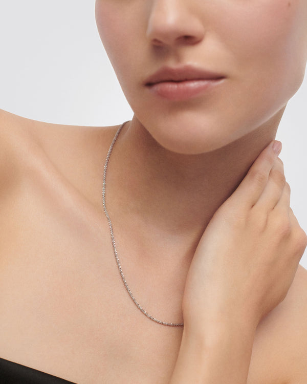 PDPAOLA Sparkle Silver Chain Necklace
