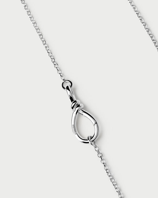 PDPAOLA Stacker Clasp Silver Chain Necklace