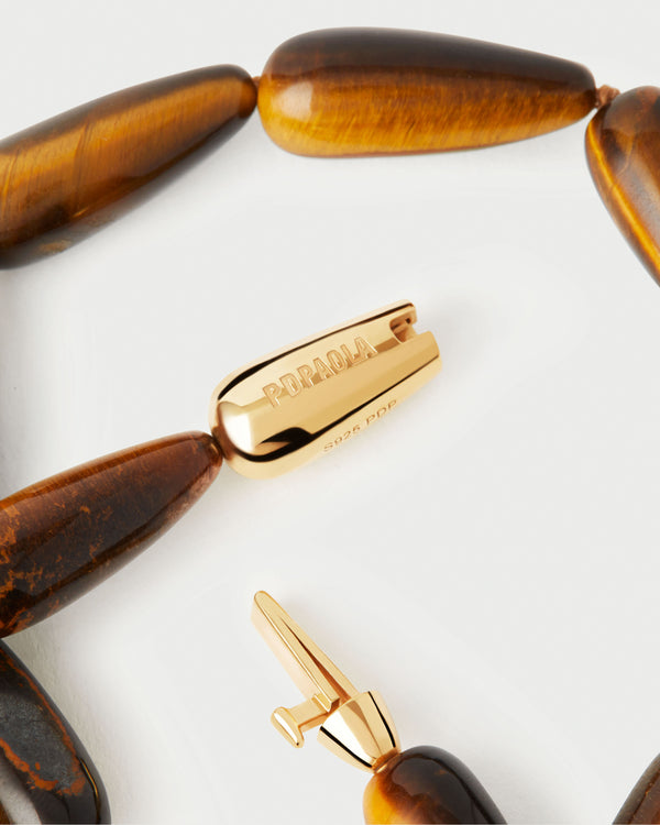 PDPAOLA Tiger Eye Drop Necklace