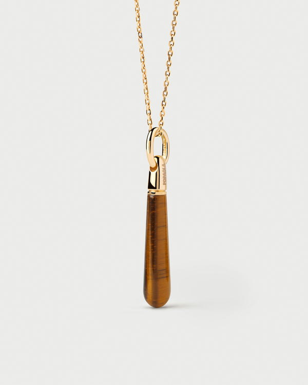 PDPAOLA Tiger Eye Large Drop Pendant