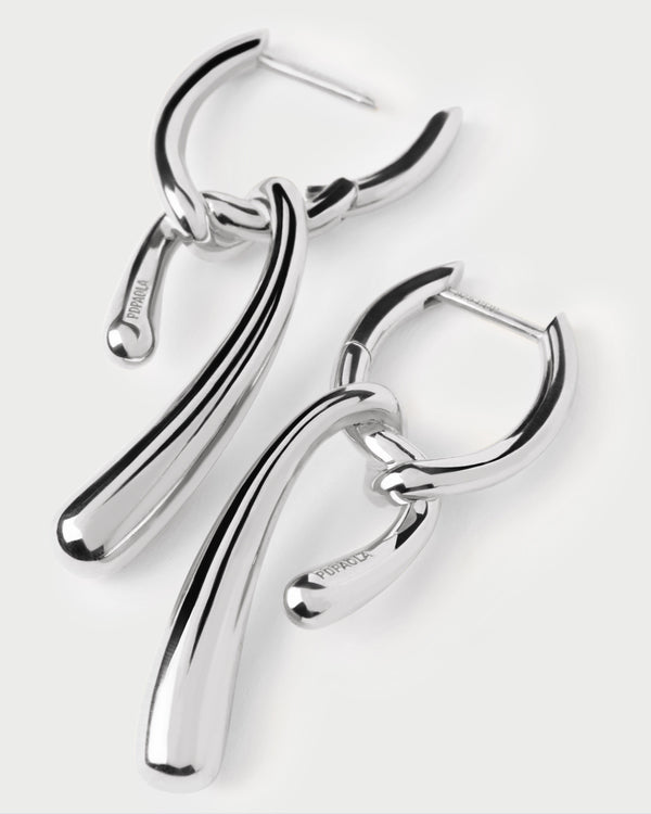 PDPAOLA Twist Silver Hoops