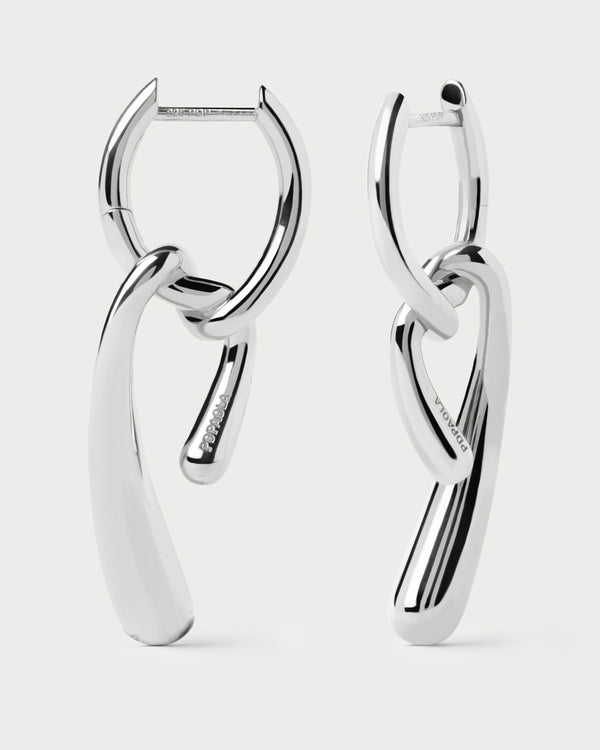 PDPAOLA Twist silver hoops