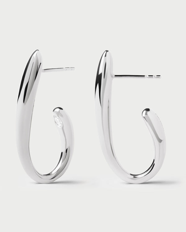 PDPAOLA Volta silver hoops