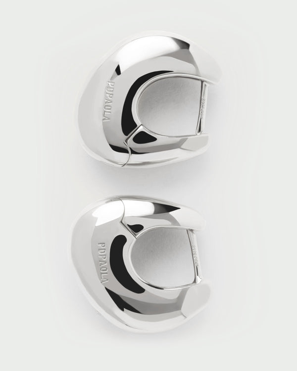PDPAOLA Wave Silver Hoops