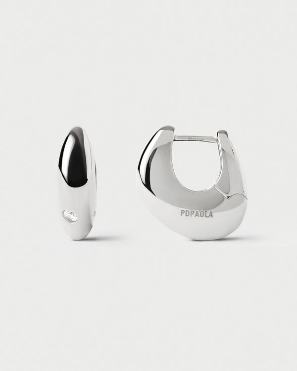 PDPAOLA Wave silver hoops
