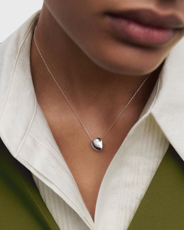 PDPAOLA Wave Silver Necklace