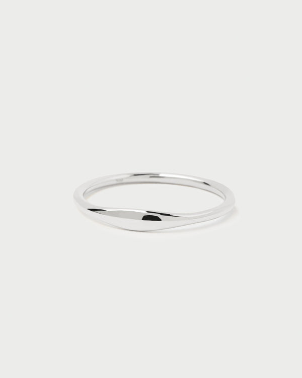 PDPAOLA White Gold Wave Ring