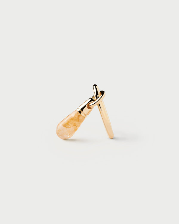 PDPAOLA Yellow Aventurine Jupiter Single Hoop