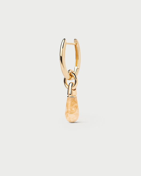 PDPAOLA Yellow Aventurine Jupiter Single Hoop