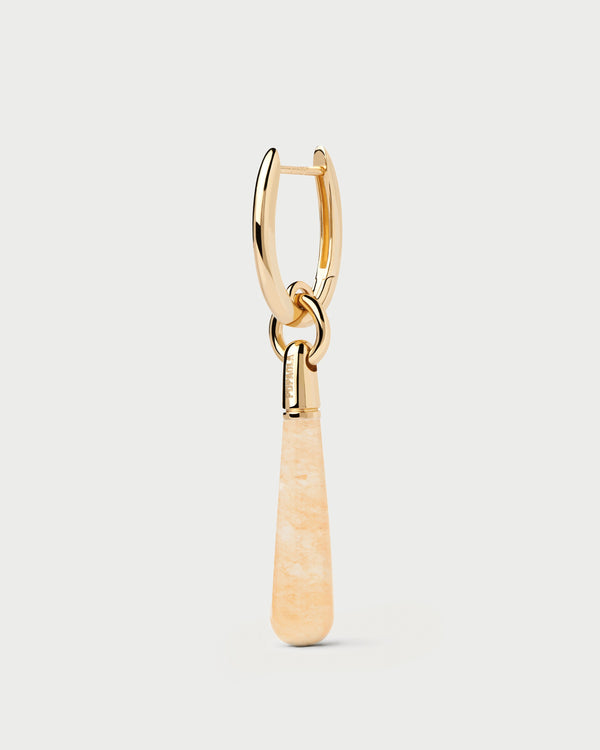 PDPAOLA Yellow Aventurine Large Jupiter Single Hoop